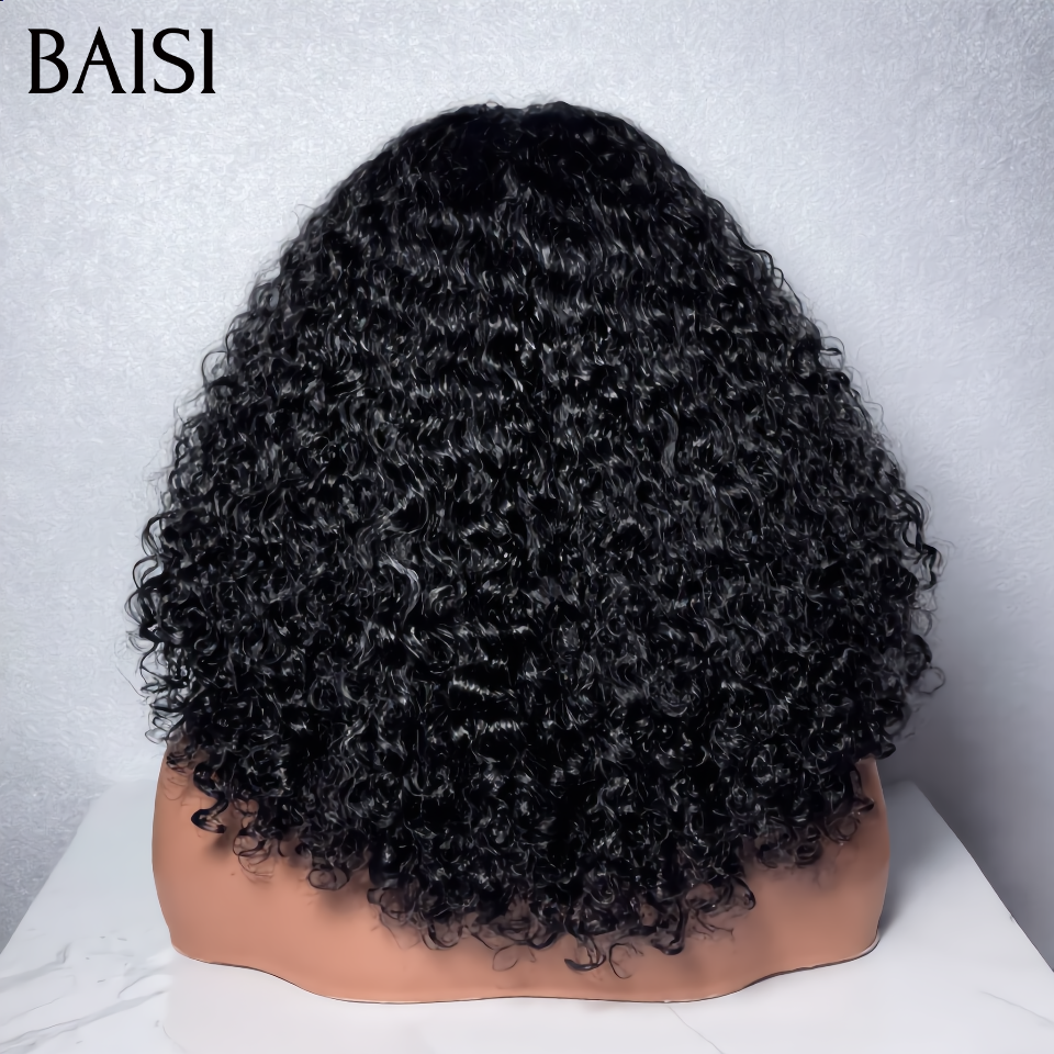 BAISI Perruque bandeau curly wave Fabriquée A La Machine sans Colle sans lace Prêt à porter en 100% Cheveux Humains