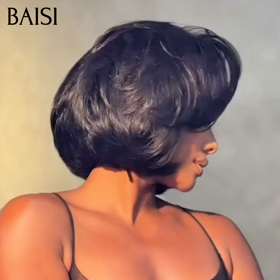 BAISI Closure 5x5 HD Lace Invisible Perruque Coupe Dégradée 200% Densité 99€ en 100% Cheveux humains