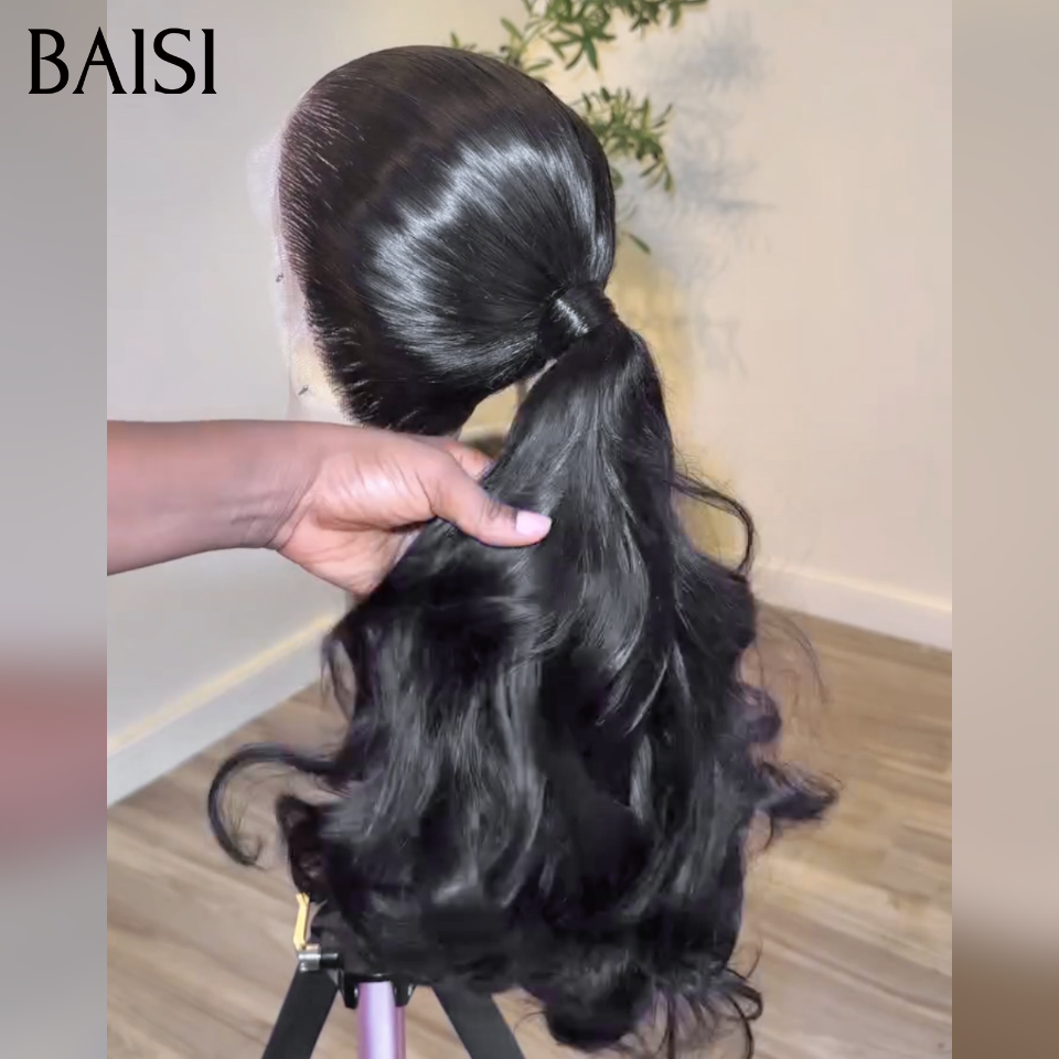 BAISI PROMOTION Perruque Lace 360 Loose Wave Attaché Queue de Cheval ou Chignon et/ou 13X4 lace frontal Loose Wave 24pouces et/ou 2 Perruques 20 pouces curly wave+lisse en 100% Cheveux Humains Moitié Prix CODEMP50