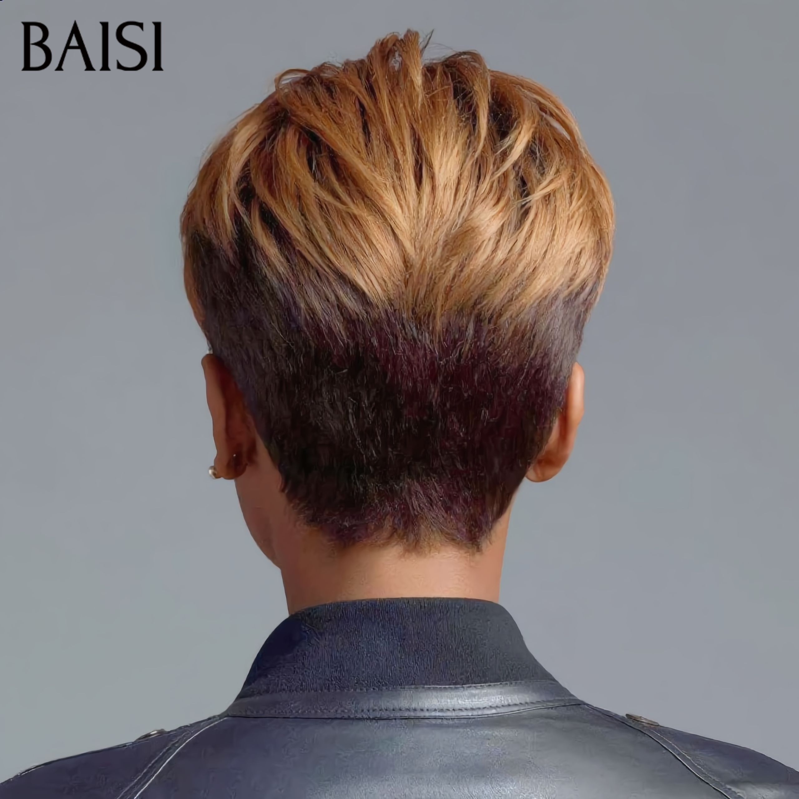 BAISI 13x4 Lace Frontale Perruque Pixie petite coupe 69€ NOIR En 100% Cheveux Humains