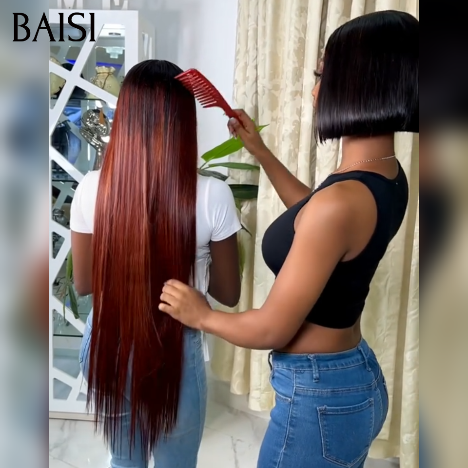 BAISI 4x4 Perruque Bob Vietnam Hair Lisse 8 Pouces Noir et/ou Perruque 4x4 Raw Hair Lisse 26pouces  Marron en 100% Cheveux Humains