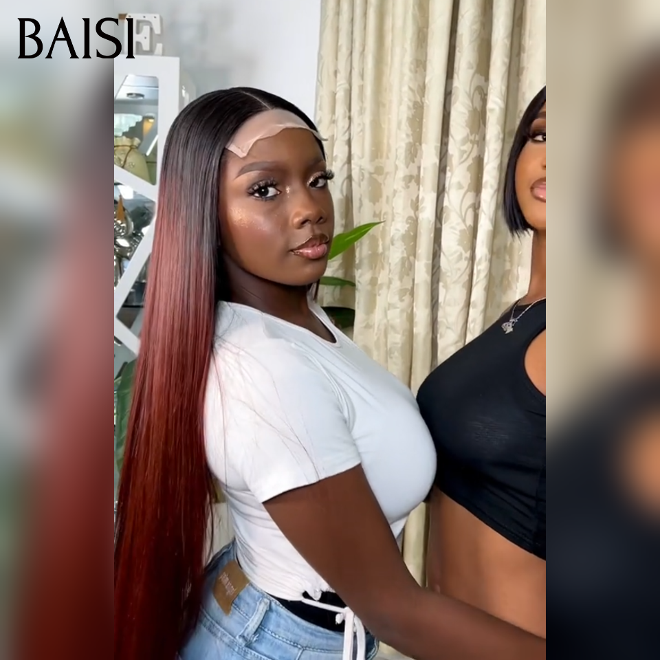BAISI 4x4 Perruque Bob Vietnam Hair Lisse 8 Pouces Noir et/ou Perruque 4x4 Raw Hair Lisse 26pouces  Marron en 100% Cheveux Humains