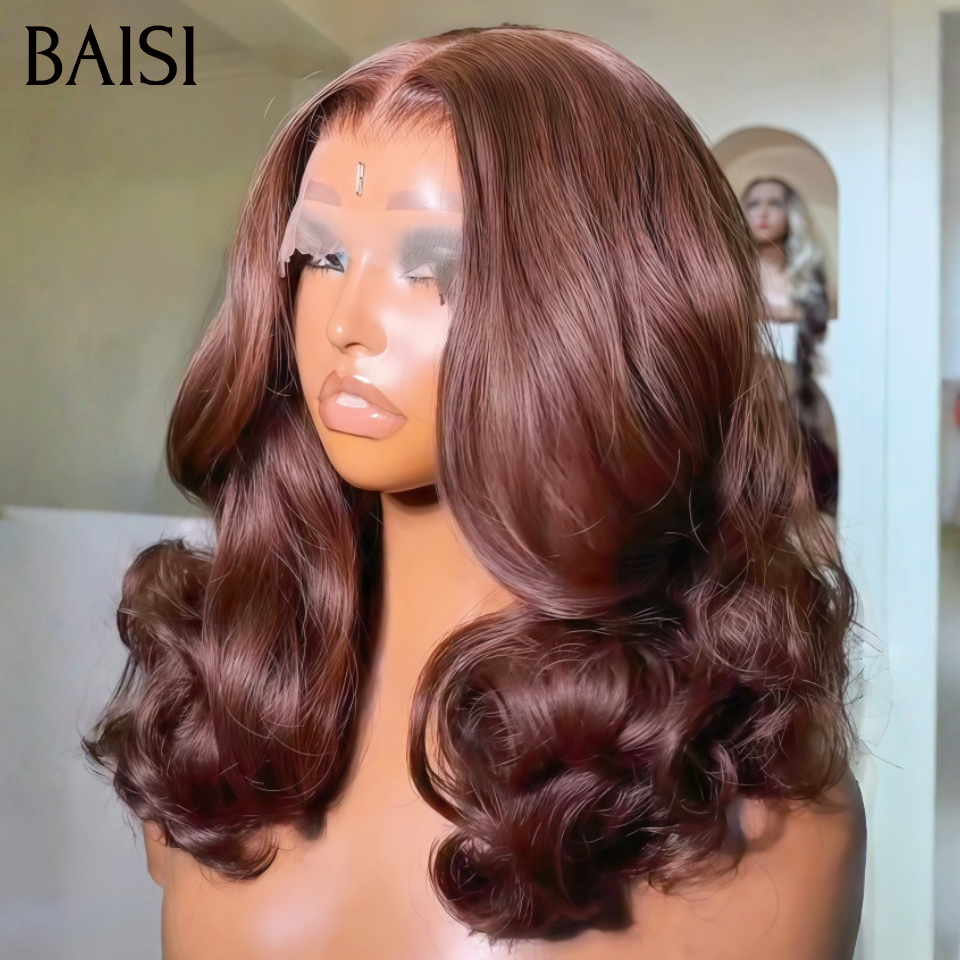 BAISI 13X4 Perruques de Luxe Egg Wave Noir 20 pouces 185€  Ou Egg Wave Marron 14 pouces 129€ 300%densité  A1 Fabriquées par les cheveux double drawn en 100% Cheveux Humains BS65