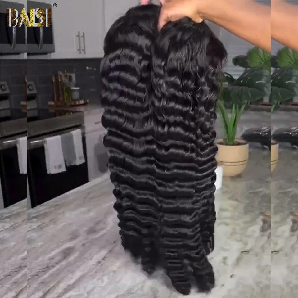 Baisi 4x4 perucas de luxo onda profunda vietnã cabelo 250% densidade mais de 20 anos de uso a1 feito pelo cabelo duplo desenhado volume de fios virgens