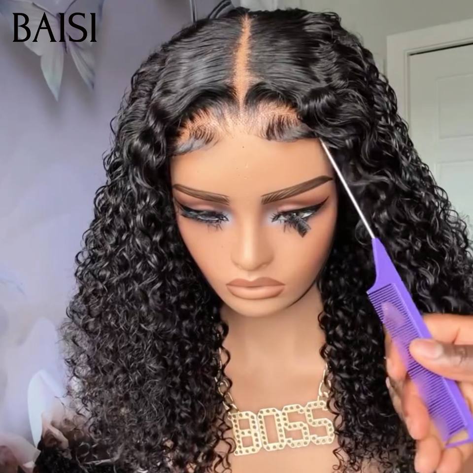 BAISI Peruca bob Curly wave com closure 8 polegadas 89€ 250% densidade em 100% Cabelo Humano