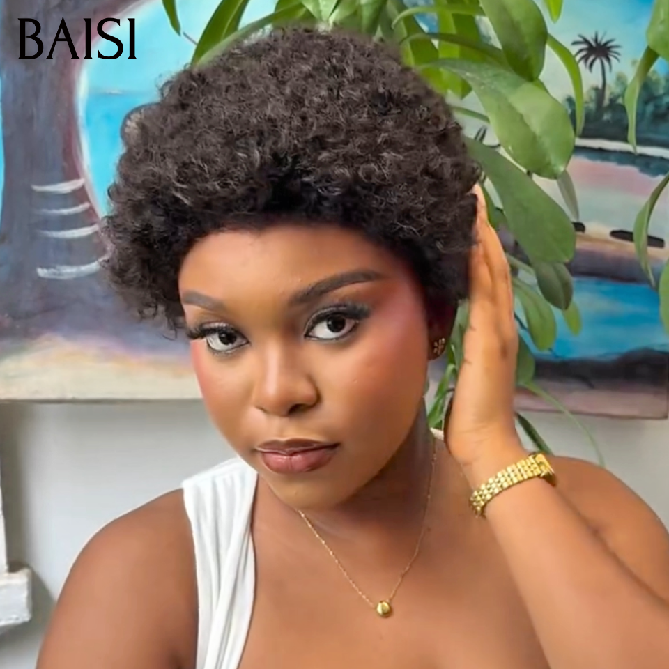 BAISI Frontale in pizzo 13x4 onde ricce 49€ o GRANDE SALDI Pixie #905 afro riccio 69€ 2 Parrucche Pixie Lace Frontale 139€ In 100% Capelli Umani