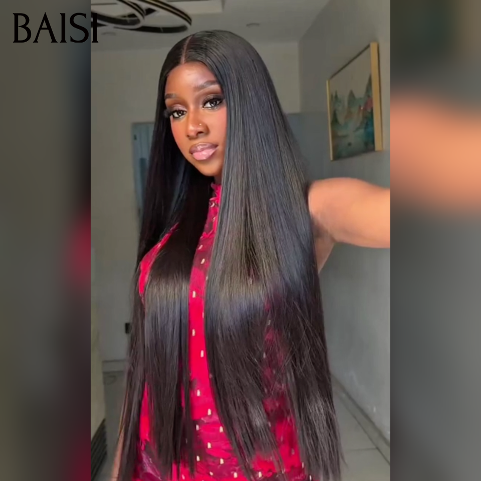 BAISI Lot de 2 Perruques 20pouces 189€ prix  Abordable Pour Revendre 1 Perruque Lisse Couleur  Noir + 1 Perruque Body Wave Couleur Marron en 100% Cheveux Humains
