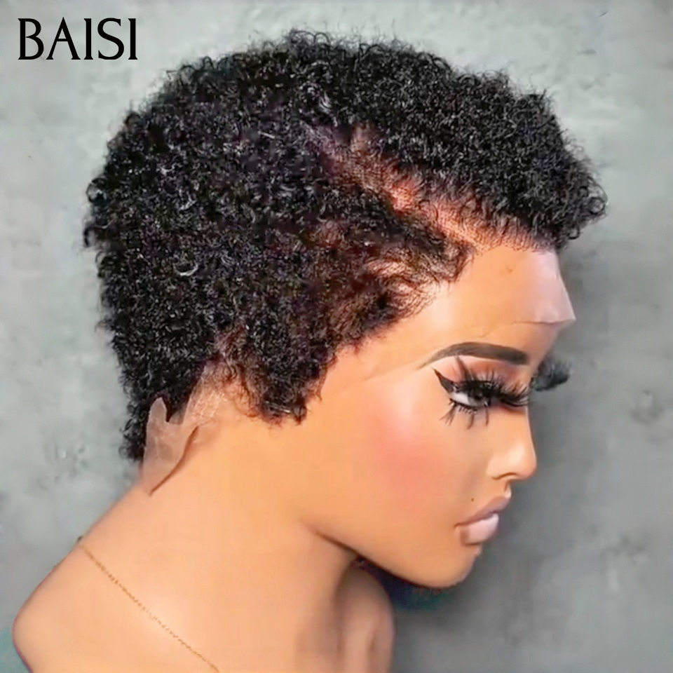 BAISI Frontale in pizzo 13x4 onde ricce 49€ o GRANDE SALDI Pixie #905 afro riccio 69€ 2 Parrucche Pixie Lace Frontale 139€ In 100% Capelli Umani