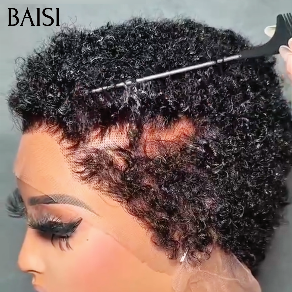BAISI Frontale in pizzo 13x4 onde ricce 49€ o GRANDE SALDI Pixie #905 afro riccio 69€ 2 Parrucche Pixie Lace Frontale 139€ In 100% Capelli Umani