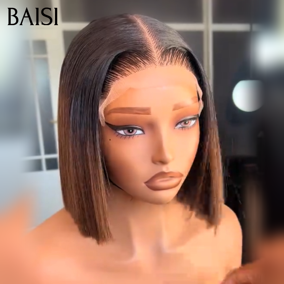 BAISI 15A SDD BONE STRAIGHT 300% densità 13X4 Parrucche di lusso a caschetto dritto A1 Realizzate con capelli doppiamente disegnati