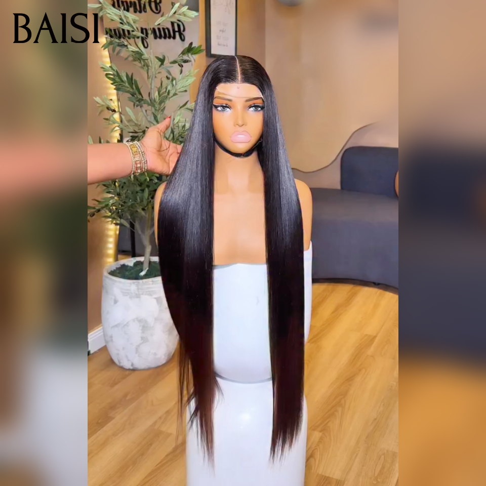 BAISI 2X6 Perruques de Luxe 100% Vietnam Hair Lisse en couleur Moitié Noir Moitié Marron 1BT4# 300%  densité plus de 20 ans d' utilisations En 100% Cheveux Double Drawn Top Grade
