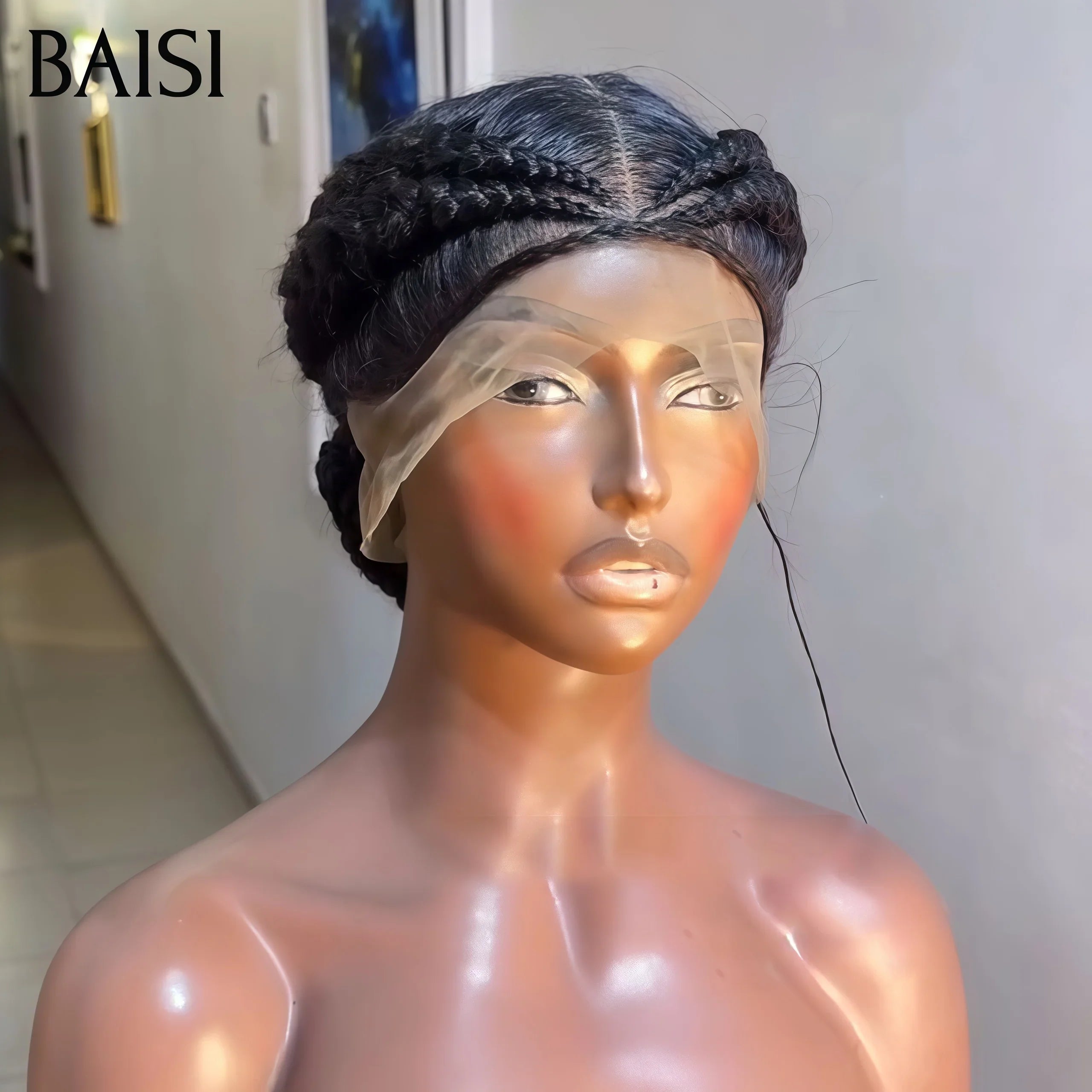 BAISI Perruque Full Lace 159€ 100% Cheveux Naturels perruque Petite natte Coiffure Chignion 100% Comme la video 100% cheveux humains