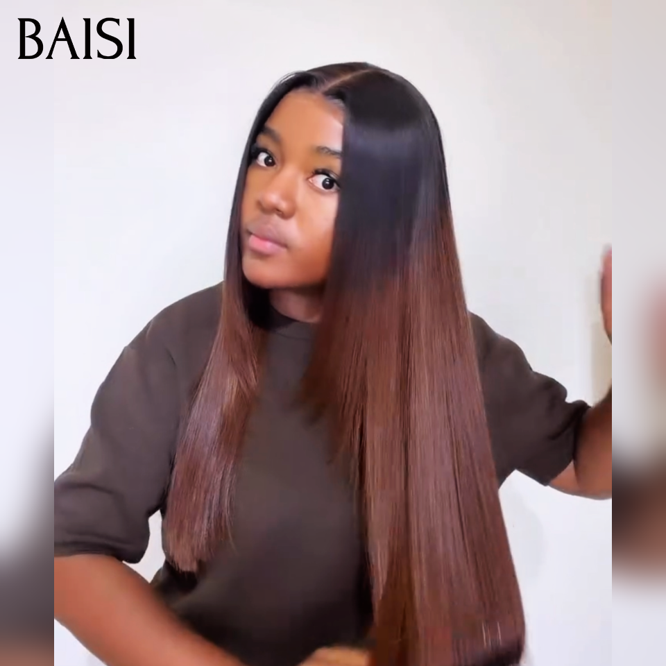 BAISI perruque lisse coupe en dégradé  en couleur Marron 16 pouce 175€ Cheveux 100% vietnamiens