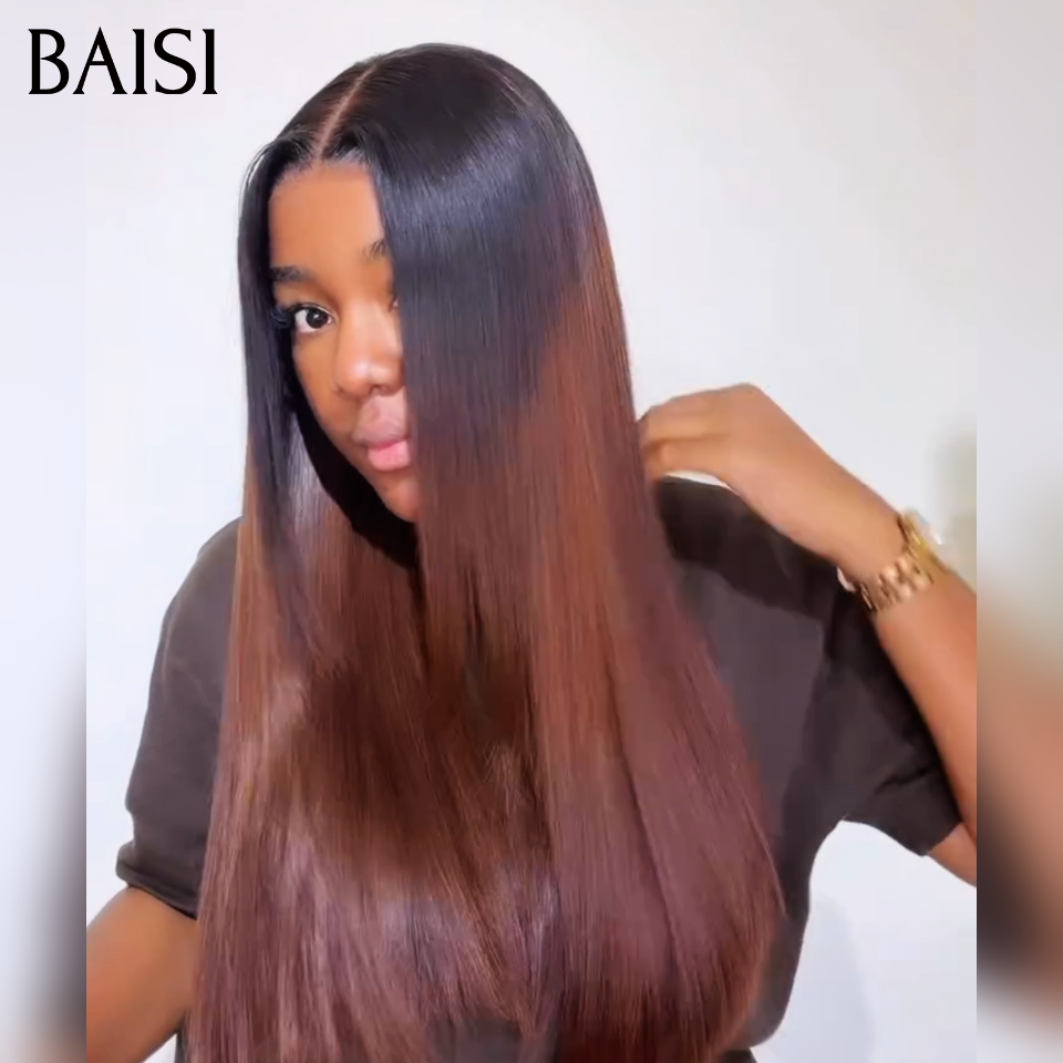 BAISI perruque lisse coupe en dégradé  en couleur Marron 16 pouce 175€ Cheveux 100% vietnamiens