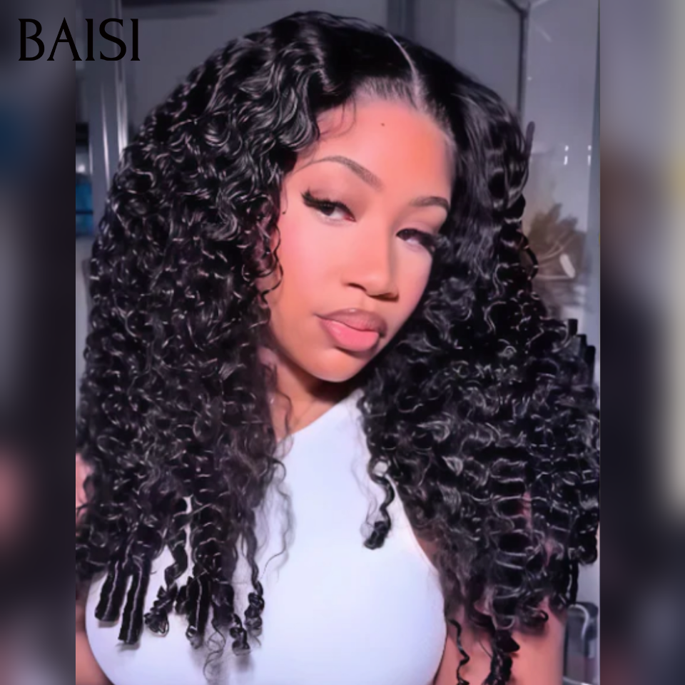 BAISI Gagnez 2 au Prix de 1 promotion Moitié prix 13x4 lace frontal bouclé gris ou curly wave ou egg wave  100% Cheveux Humains