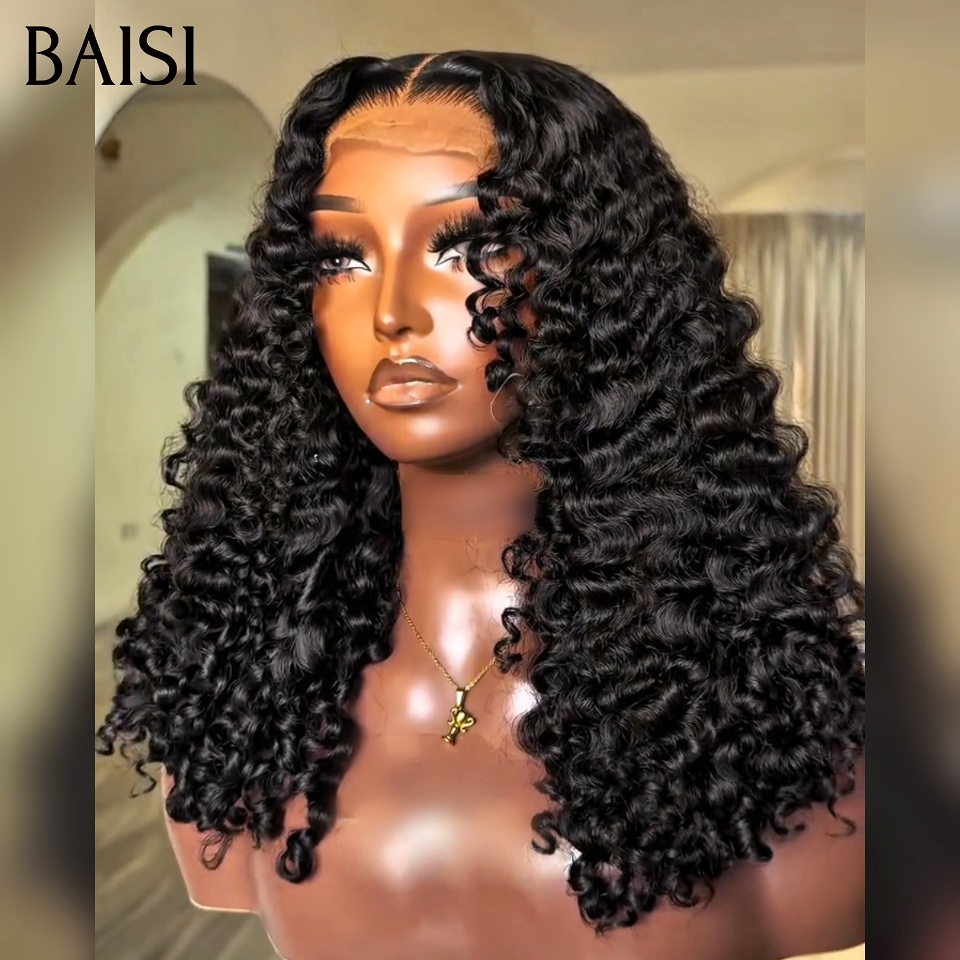 BAISI Acheter 30 pouce + 1 Gratuite  ou Acheter 22 pouce + 1 Gratuite ou Acheter 16 pouce + 1 Gratuite sans colle sans lace facile à porter vrais cheveux humain