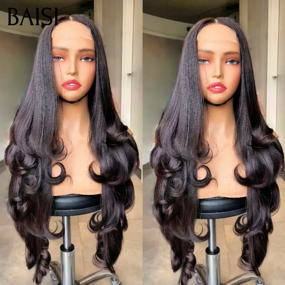 BAISI  Achetez 1 + 1 Gratuite aujourd'hui Moitié prix lisse frange cheveux vietnamiens  8 pouce ou curly wave bordeaux frontale 14 pouces ou body wave frontale 22 Pouces 100% Cheveux brésiliens