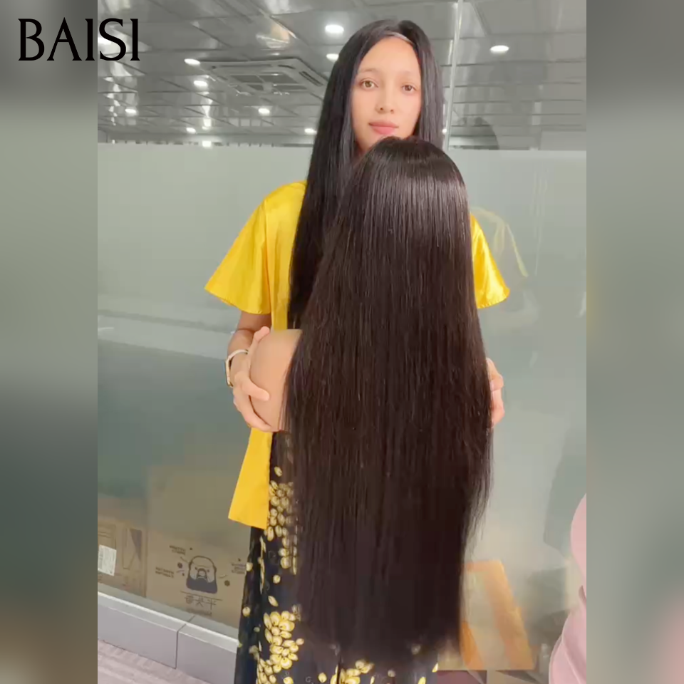 BAISI Perruque Lisse 13x4 lace frontal En Couleur noir 20 pouces 100€ En 100% Cheveux Humains