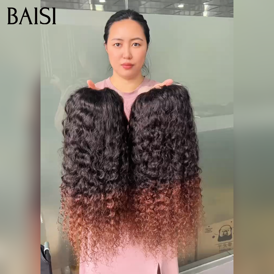 BAISI  Achetez 1 + 1 Gratuite=200€ ou 1 Marron 13x4 lace frontal deep wave 1BT4# 20 Pouces 109€ vrais Cheveux Humains