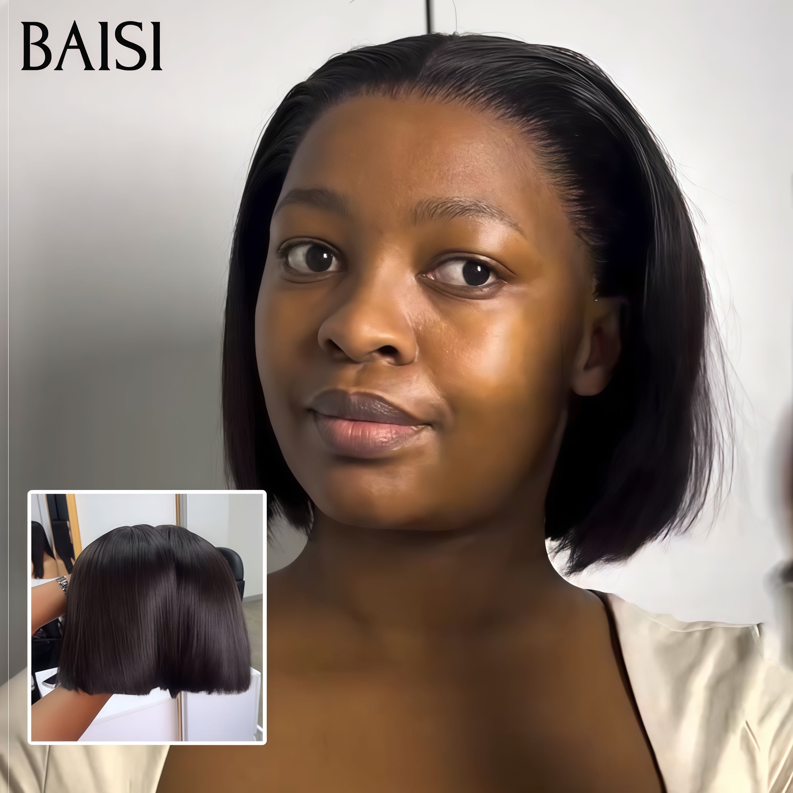 BAISI 15A SDD BONE STRAIGHT 300% densità 13X4 Parrucche di lusso a caschetto dritto A1 Realizzate con capelli doppiamente disegnati