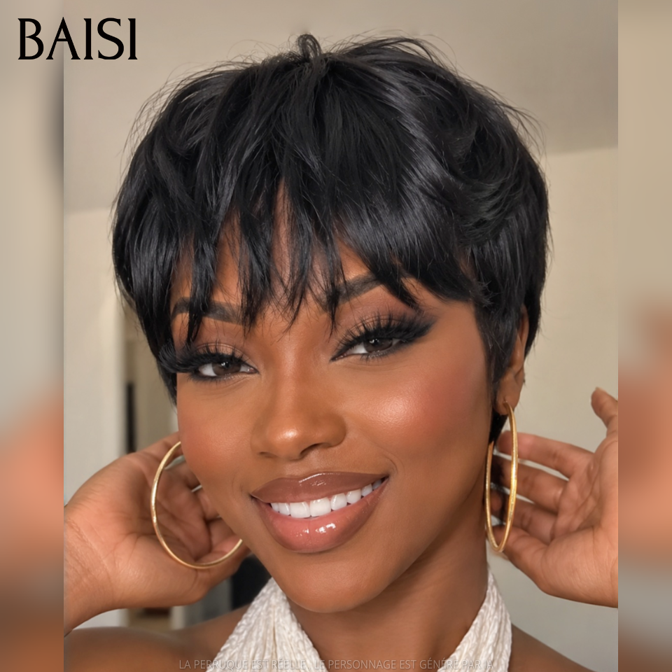 BAISI 2 Pixie 75€ Fabriqué à la Machine ou Pixie Lisse 50€ ou Pixie chioma 45€ en 100% Cheveux Humains