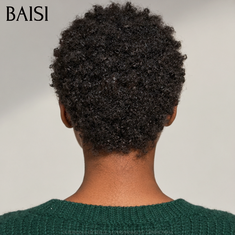 Parrucca senza colla BAISI 13X4 Bob naturale con onde profonde 10 pollici 200% densità in capelli umani al 100% BAISI20