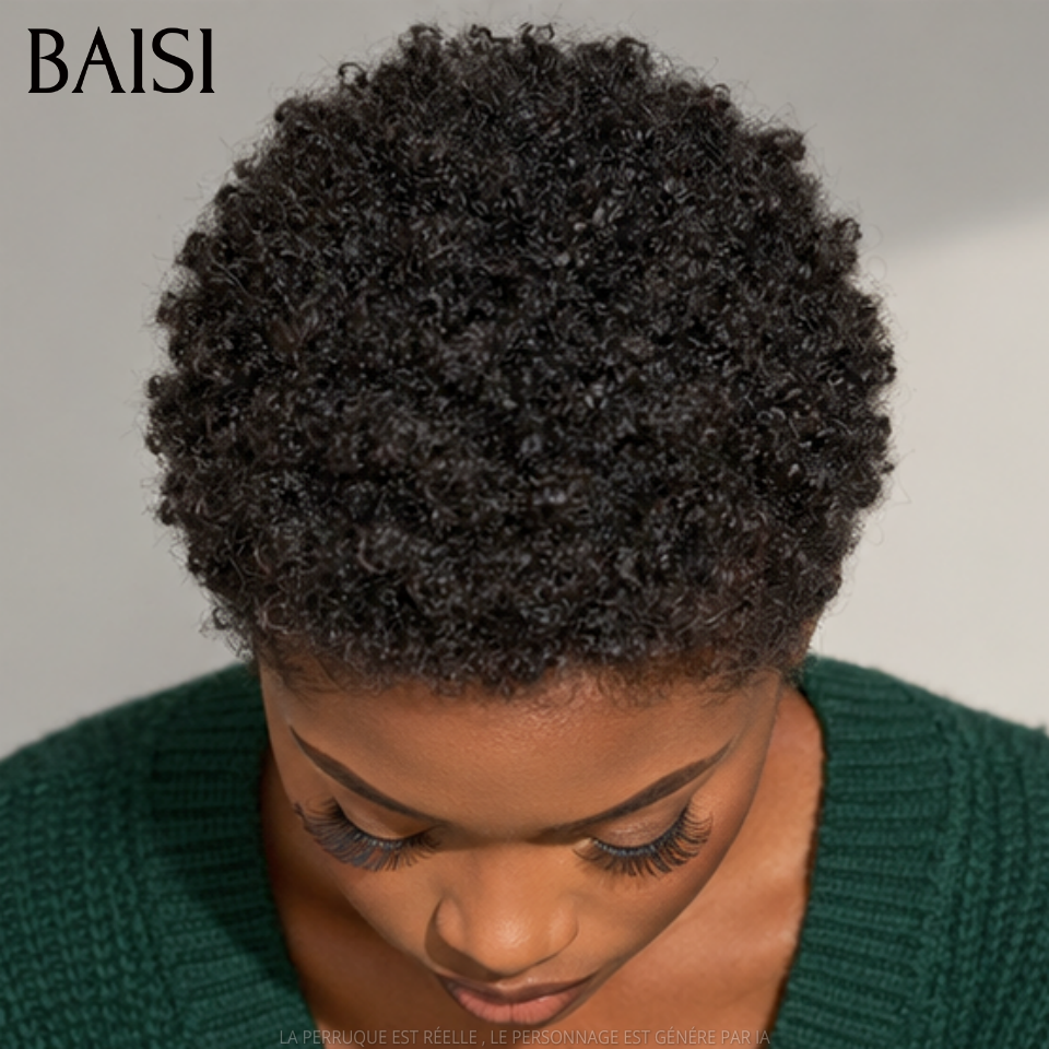 Parrucca senza colla BAISI 13X4 Bob naturale con onde profonde 10 pollici 200% densità in capelli umani al 100% BAISI20