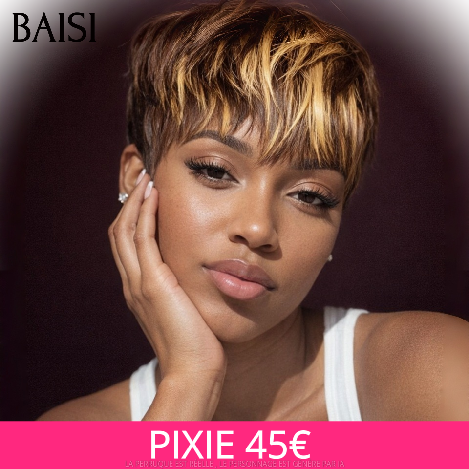 BAISI Peruca pixie lisa sem lace em cor 4/27# 45€ em 100% cabelo humano