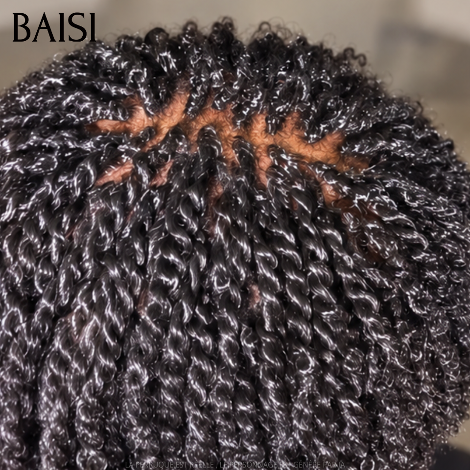 BAISI Perruques avec coiffure tressée natte 13x4 Frontal 99€ ou Full lace 189€ Vidéo 100% Réelle en 100% cheveux humains