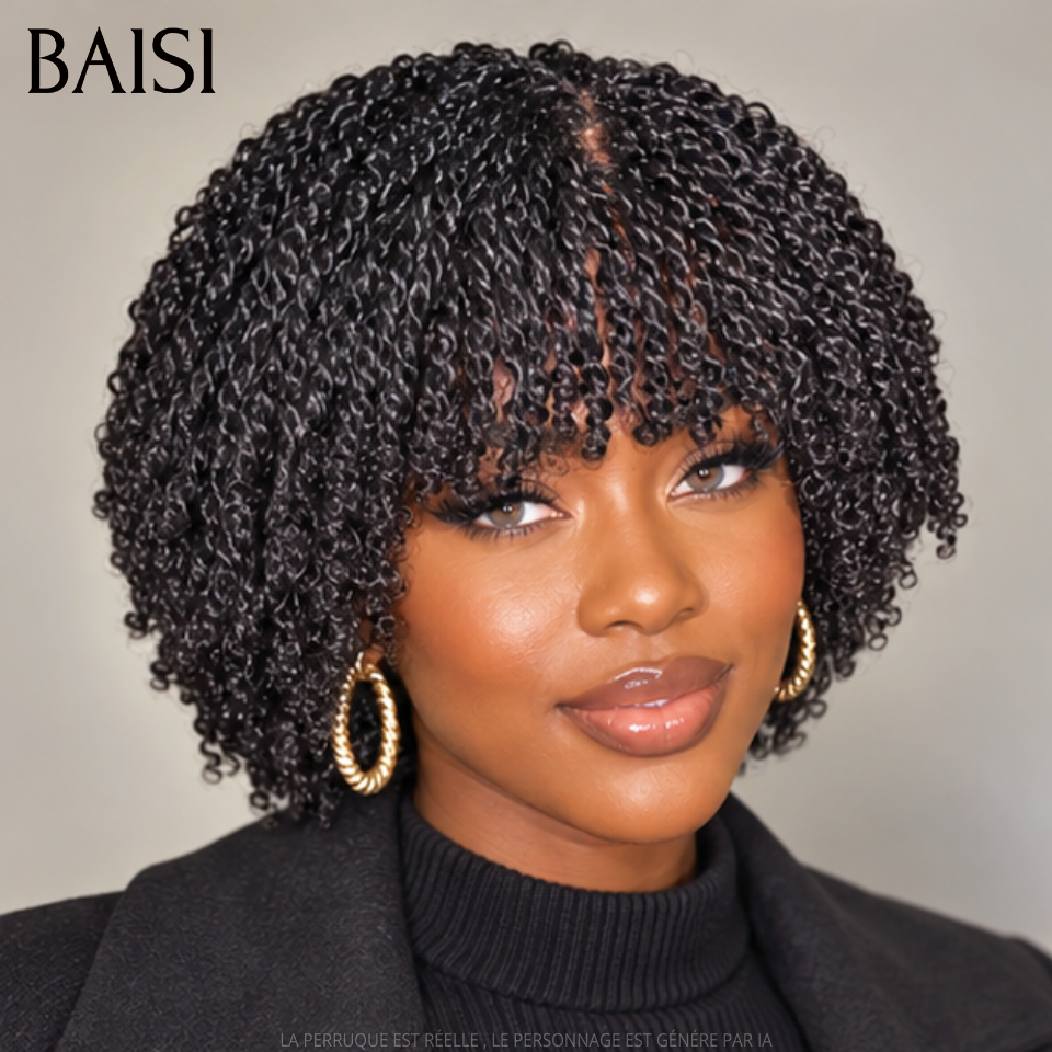 BAISI Perruques avec coiffure tressée natte 13x4 Frontal 99€ ou Full lace 189€ Vidéo 100% Réelle en 100% cheveux humains