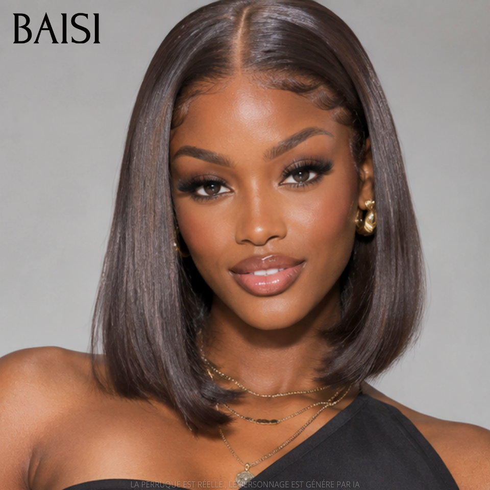 BAISI 13x4 Lace Frontale Lote de 2 Perucas Curtas, 1 Pixie Curly 69€ e 1 Bob Carré Liso 78€ Só Promoção inédita em 100% Cabelo Humano
