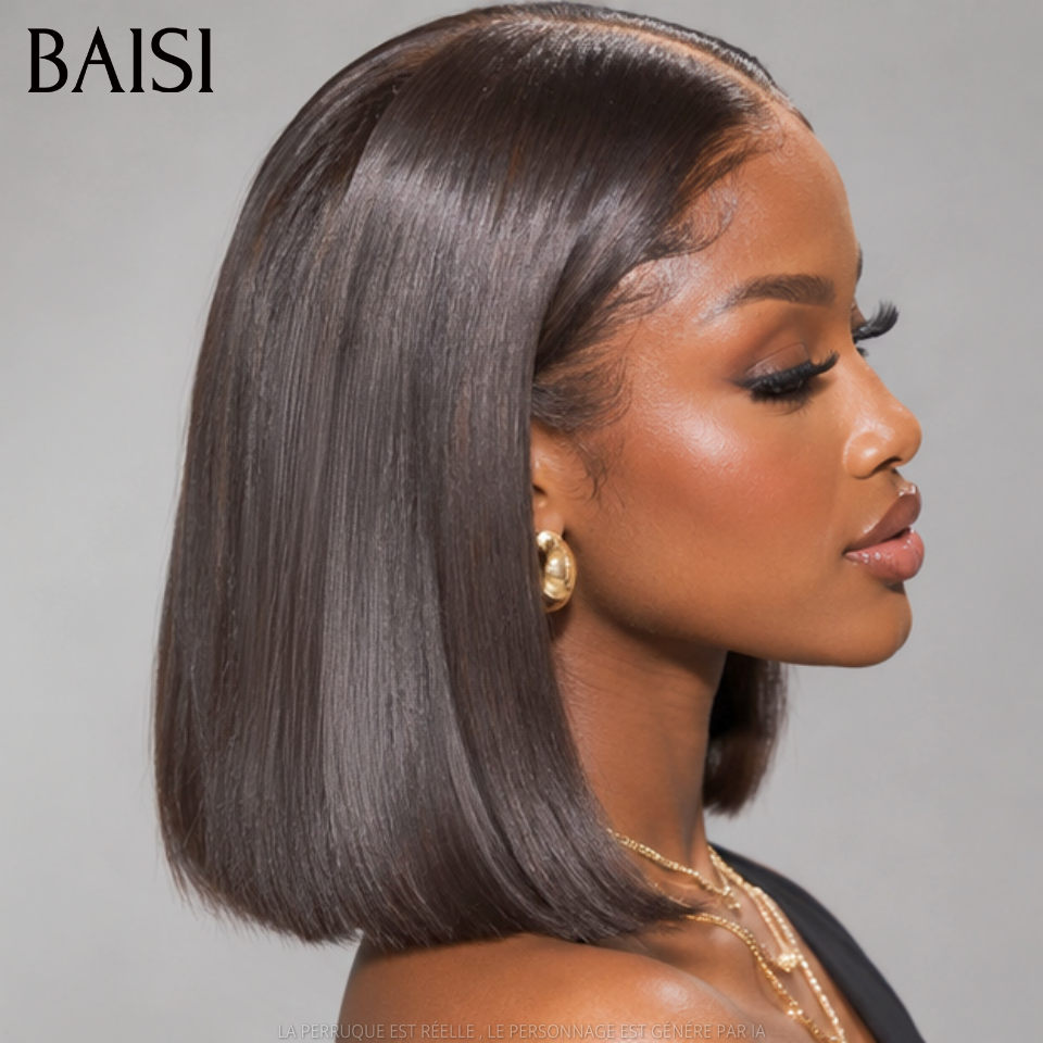 BAISI 13x4 Lace Frontale Lote de 2 Perucas Curtas, 1 Pixie Curly 69€ e 1 Bob Carré Liso 78€ Só Promoção inédita em 100% Cabelo Humano