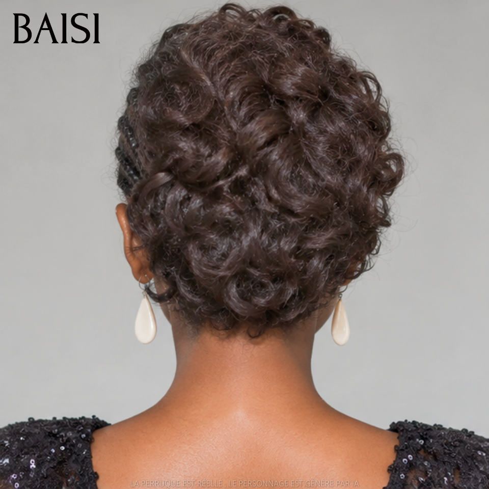 BAISI 13x4 lace frontal pixie Perruque avec coiffure tressée natte 78€ promotion en 100% Cheveux Humains Comme la photo