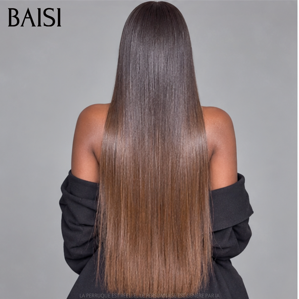 BAISI SDD BONE STRAIGHT 100% Vietnamese hair Pré-plucked lace invisible pré-épillées résultat impeccable 2X6 Perruque Lisse en couleur #1B4 en 100% Raw Hair Lace déjà couper