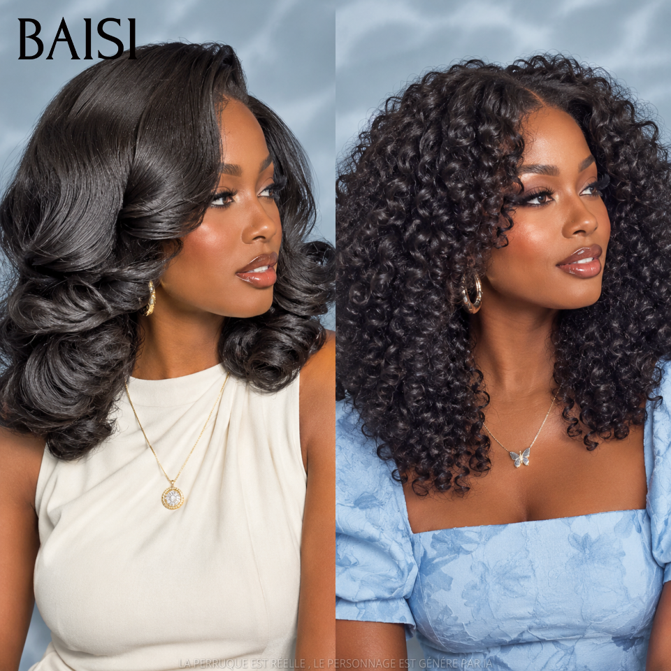 BAISI Perruques BOB PROMO Offre spéciale 13x4 lace frontal egg wave 12 Pouces et curly wave 14 Poucesen 100% vrais cheveux humains