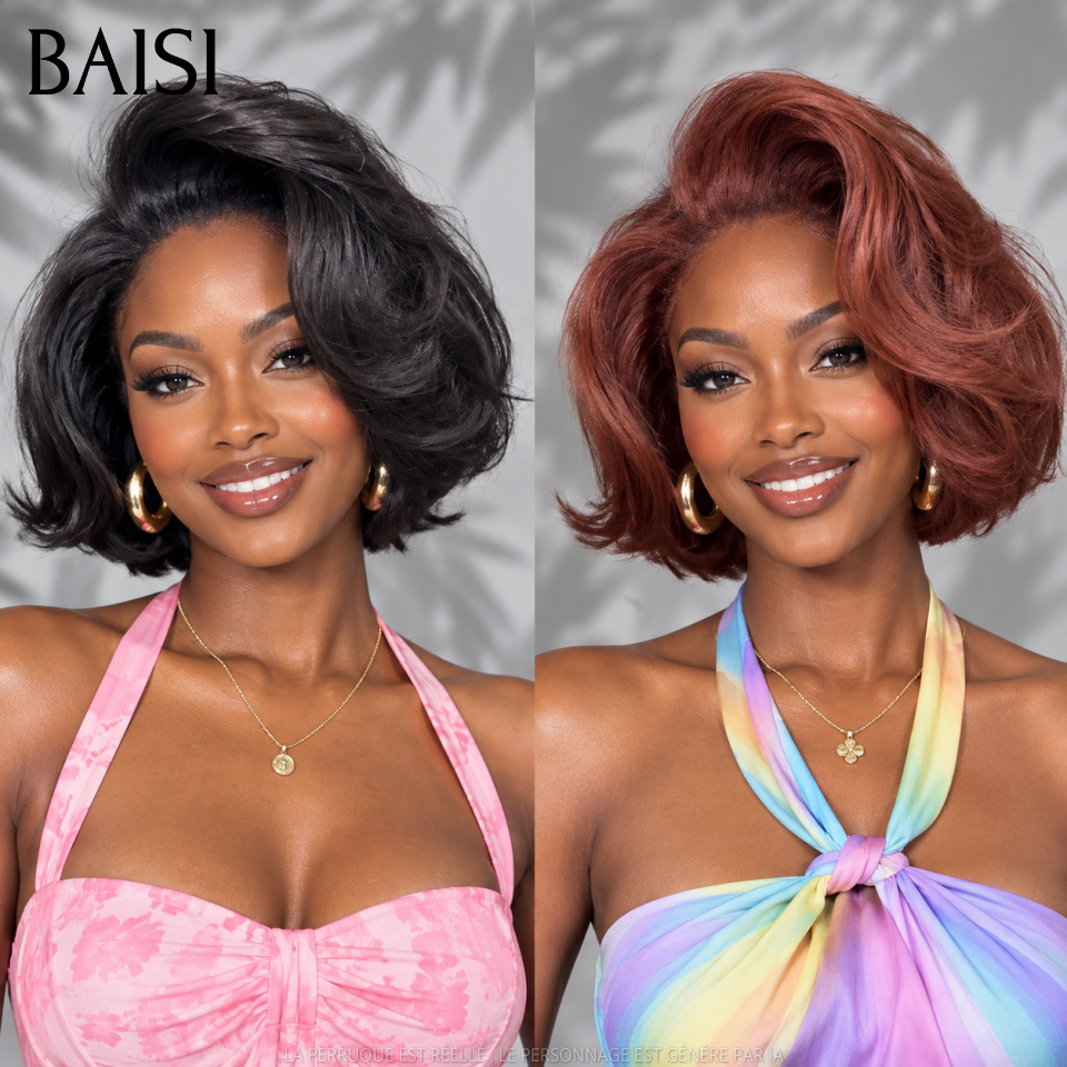 BAISI Gagnez 2 au Prix de 1 = 109€ 13x4 lace frontal lisse en noir et couleur en 100% Cheveux Humains