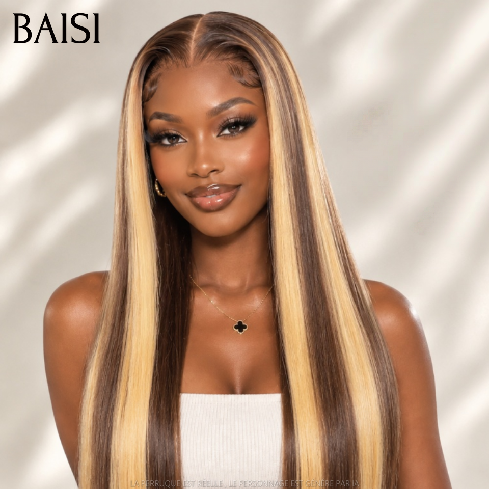 BAISI Achetez 1, recevez 2 139€ 13x4 lace frontal lisse 20 pouces miel et sans Colle pixie water wave en 100% Cheveux Humains