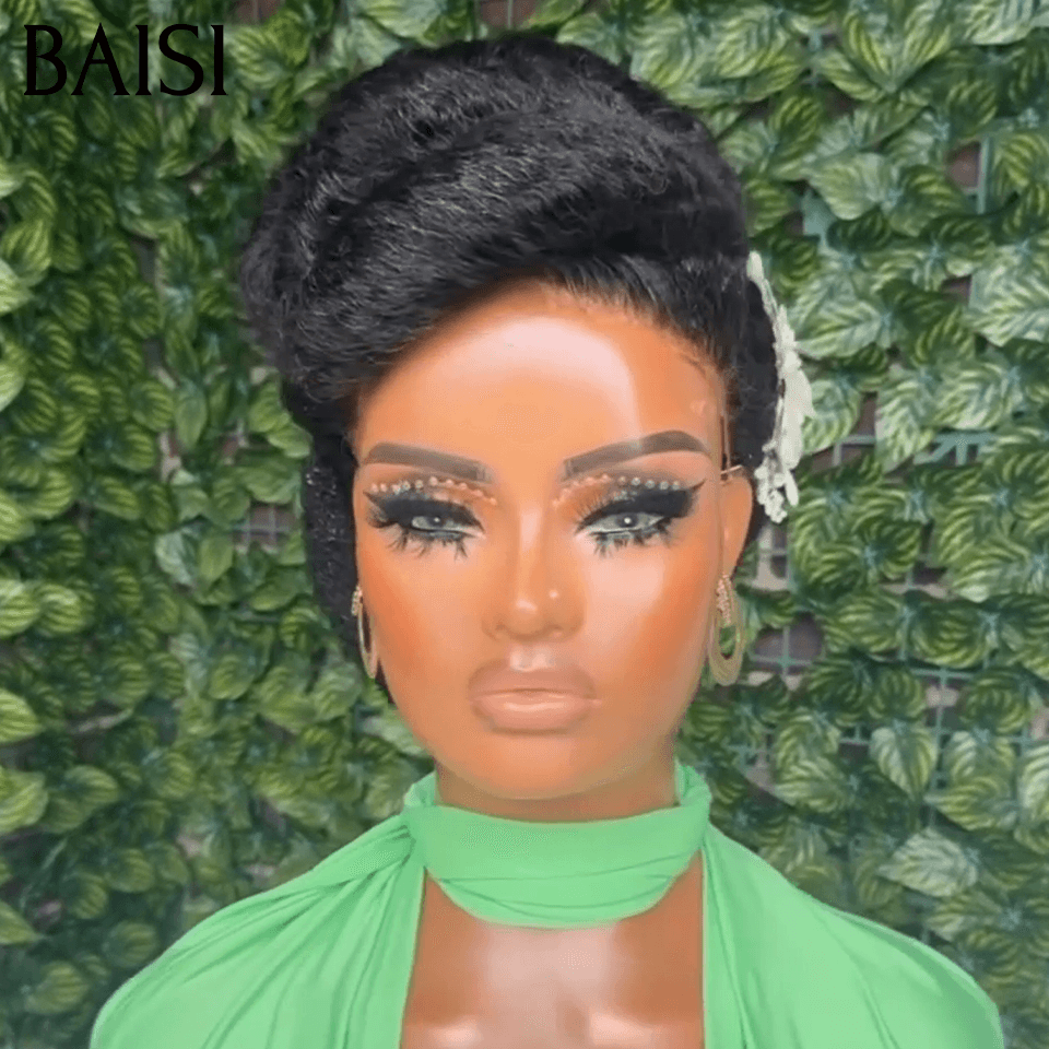 BAISI Coiffure de luxe Angelique Perruques Mariage Prête à porter chignon et personalisation comme sur la vidéo 100% identique avec lace frontale pour mariage ou événement spécial