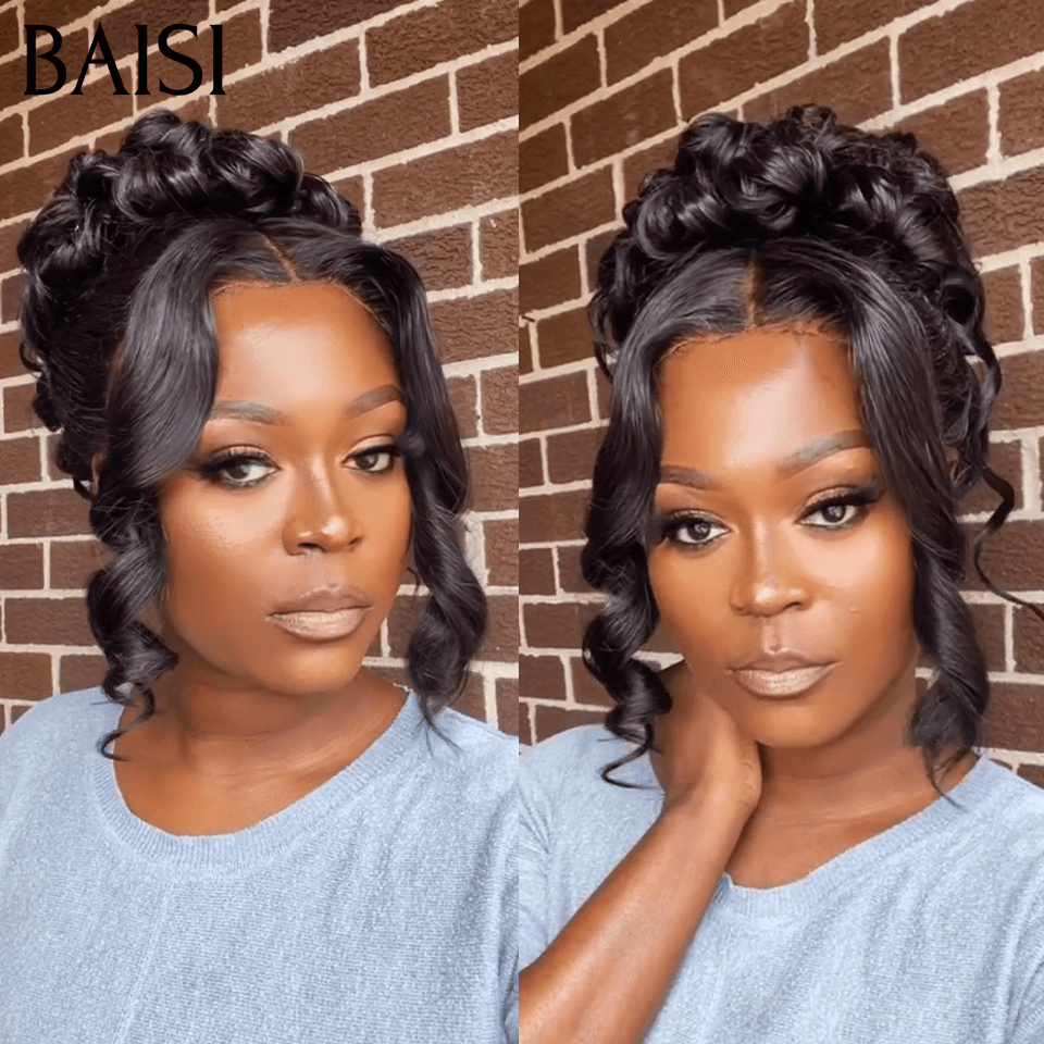 BAISI Coiffure de luxe Sonia   Perruques Mariage Prête à porter chignon et personalisation comme sur la vidéo 100% identique avec lace frontale pour mariage ou événement spécial VIP100