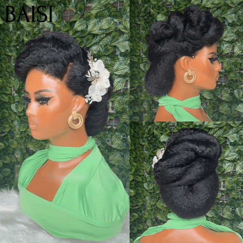 BAISI Coiffure de luxe Angelique Perruques Mariage Prête à porter chignon et personalisation comme sur la vidéo 100% identique avec lace frontale pour mariage ou événement spécial