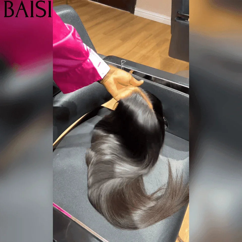 BAISI 4x4 Lace Wigs 18-20 Inches Luxury SDD BONE STRAIGHT 100% Vietnam Hair Straight A1 Made by human hair double drawn virgin hair volume 250% density FR38