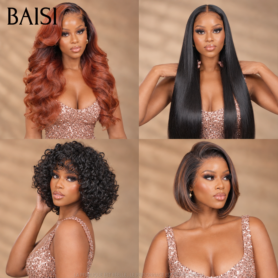 BAISI Flash Sale: 4 Wholesale Wigs, €189, Already in France, 4 Colors + 4 Styles, Easy to Resell, 100% Real Human Hair, 48H Delivery