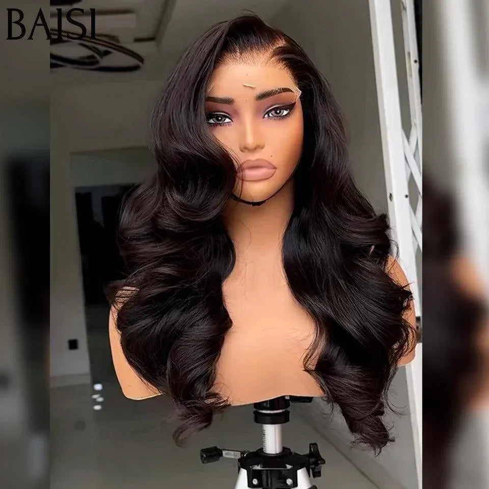 BAISI 4x4 Lace Luxus-Perücken, 100 % Vietnam-Haar, Körperwellenvolumen, 250 % Dichte, A1, hergestellt aus doppelt gezogenem, reinem Haar