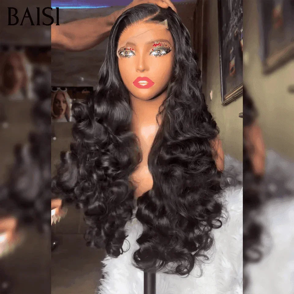 Parrucche di lusso in pizzo BAISI 4x4 100% capelli vietnamiti Volume d'onda naturale densità 250% A1 Realizzata con capelli vergini a doppia trafilatura