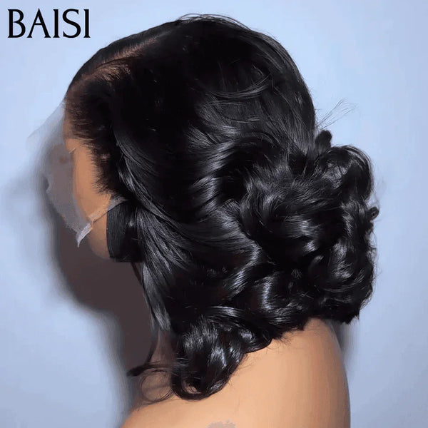 BAISI Perruque 13X4 BOB Egg Curls Raie sur le côté NOIR 78€ en 100% Cheveux Humains FR38