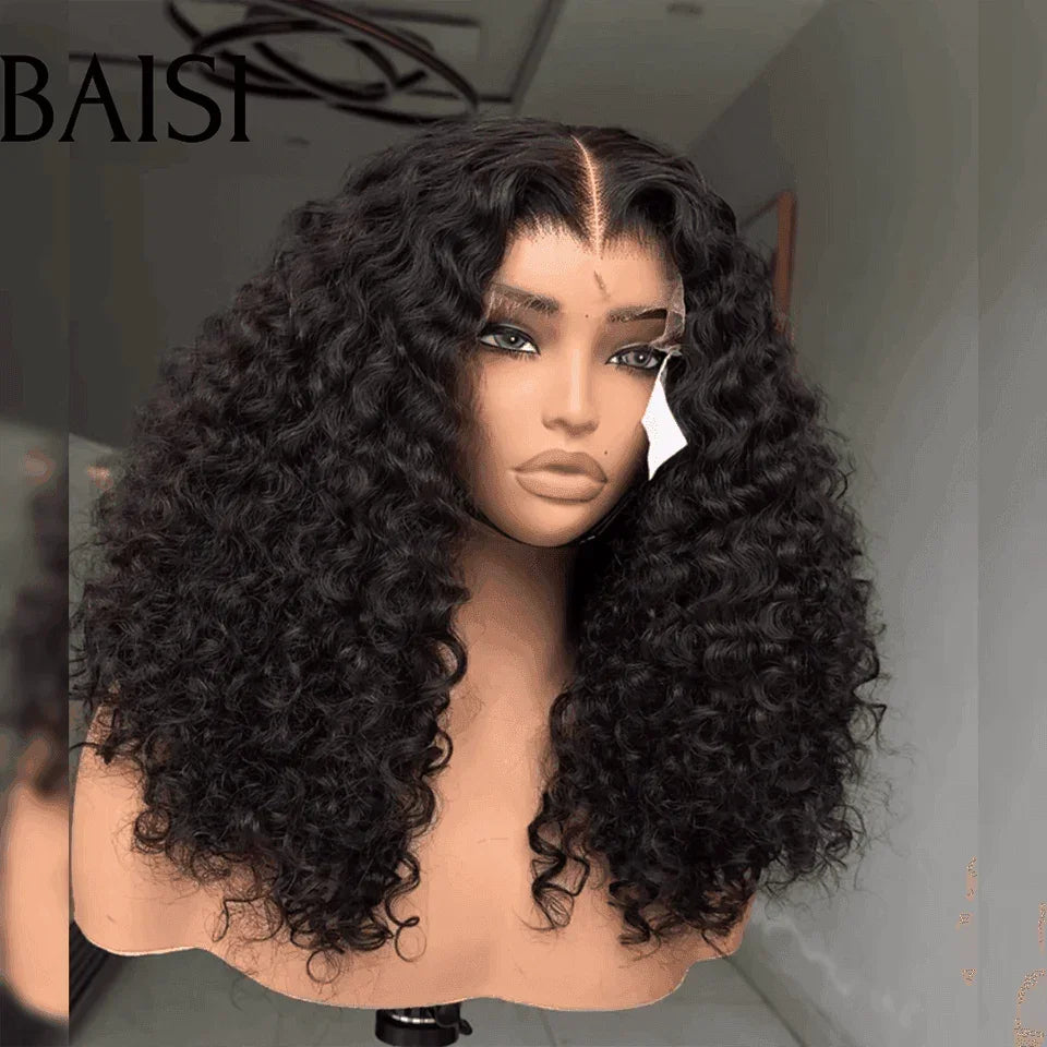 BAISI RAW HAIR 300% Volume grande lace Frontale 13X6 perruque 208€ Curly  wave Densité super pleine plus de 10 ans d'utilisation avec très bon soins B Code: FR38