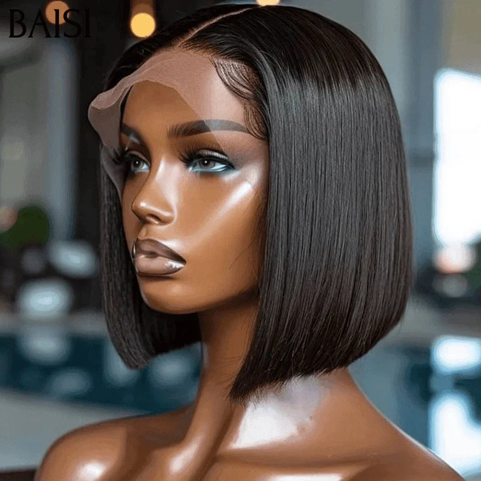 BAISI Wigs in France VAT 0€ Free shipping 2-3 days in Europe Smooth Straight Bob 12 Inches raw hair 68€In 100% Human Hair B