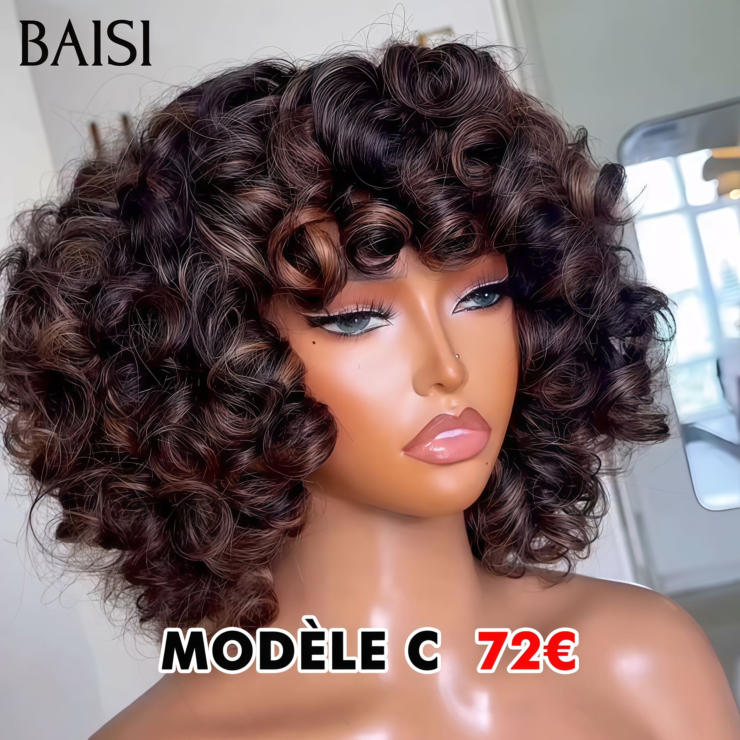 BAISI Nouvelle Arrivée Perruques 3 styles de perruques différents Notre USINE en PROMO  En 100% cheveux humains