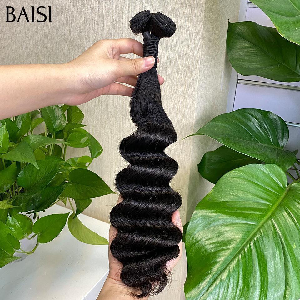 BAISI 15A Grado 3 Palline di Capelli Vergini Tesse Capelli 100% Vietename Doppio Disegnato Capelli Fumi Sciolti in profondità