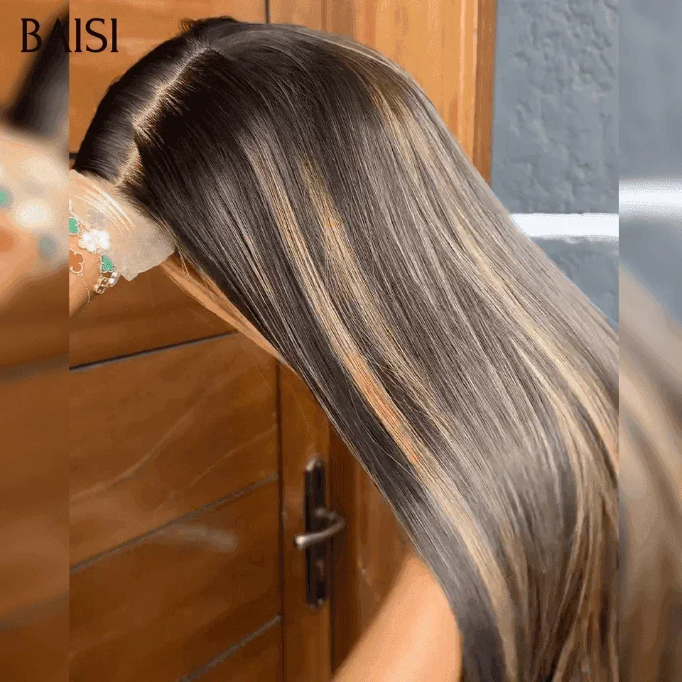 BAISI Achetez 2 perruques minimum au prix d'usine fournisseur 4X4 Perruque Carrée Lisse  En Couleur 1B#27# DE luxe  En 100% Vrais Cheveux Humains (Pas Besoins De Code)